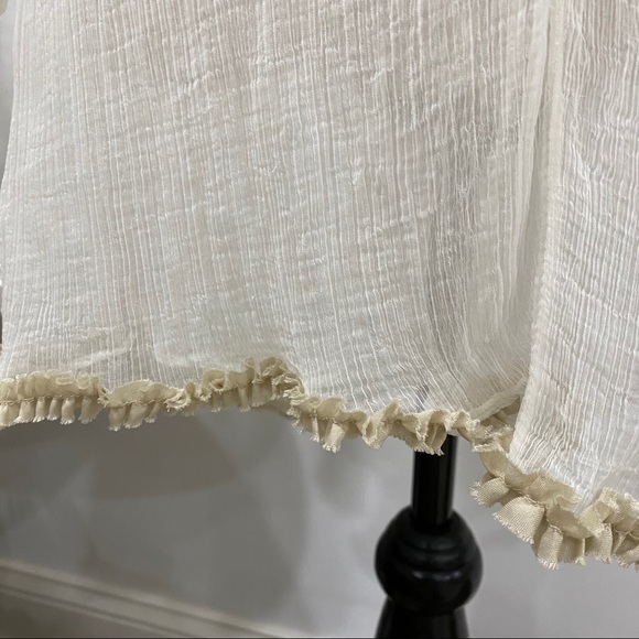 Free People Beaded Lace Shift Dress Cream Regal Princess Core Sz S Bridgerton - Picture 3 of 16